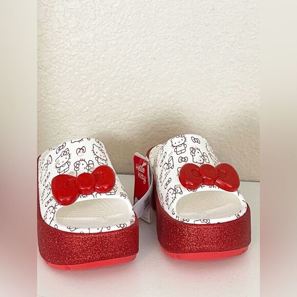 CROCS STOMP x HELLO KITTY platform SLIDE  adult size 8. 50th Anniversary NWT - Picture 13 of 14